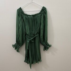 Baltic Born Green Off-Shoulder Dress